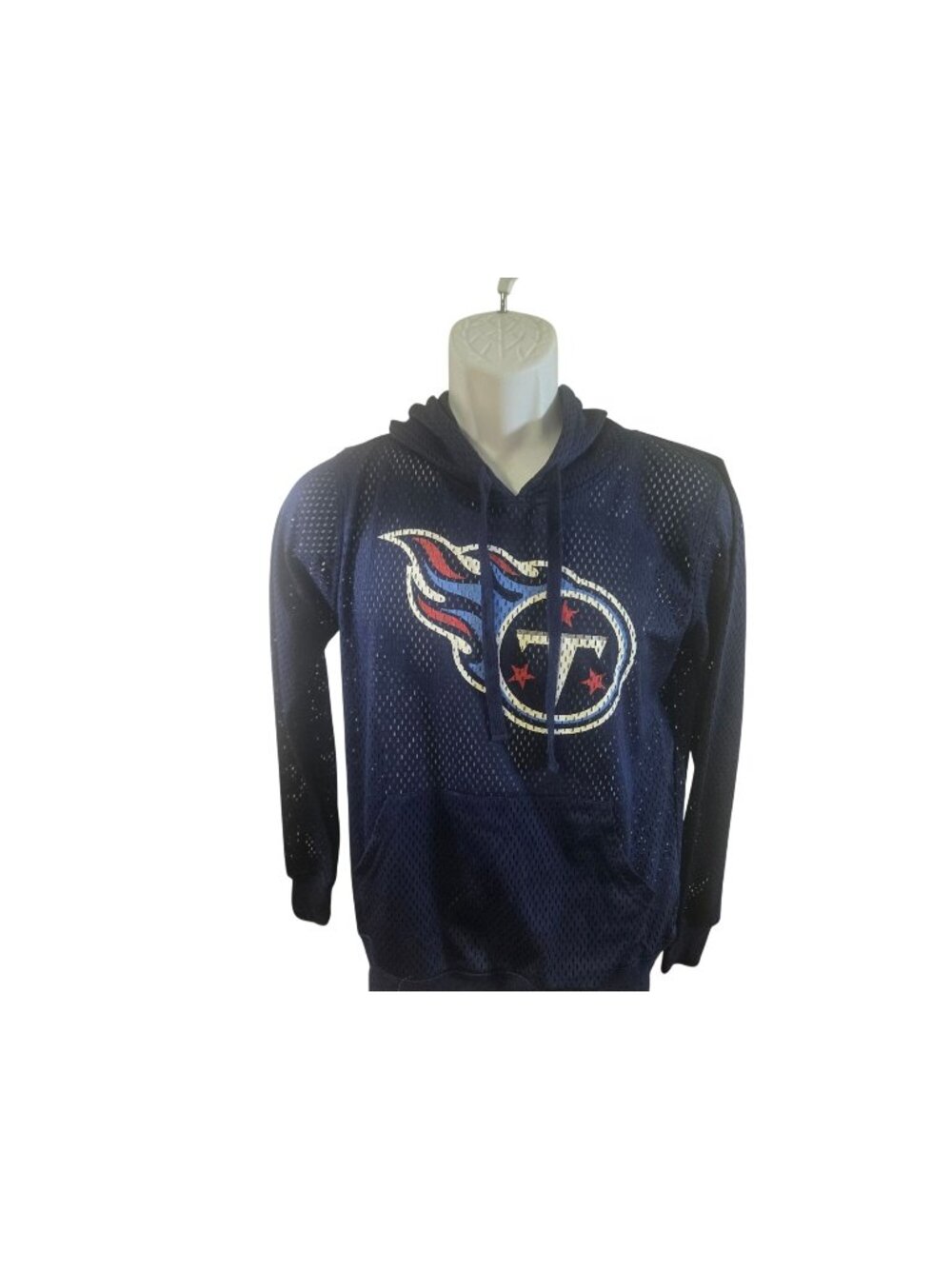 NFL Tennessee Titans Womens Mesh Hoodie Sweatshirt Navy Blue Size M Team Apparel
